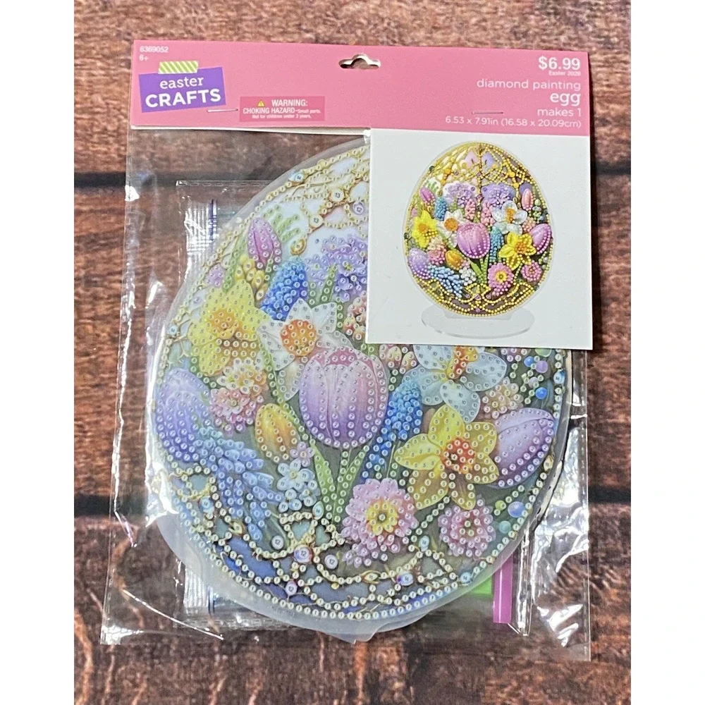 Floral Print Easter Egg Acrylic Standing Diamond Painting Kit Hobby Lobby New